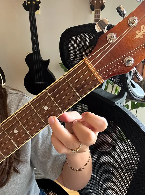 1-finger G chord diagram